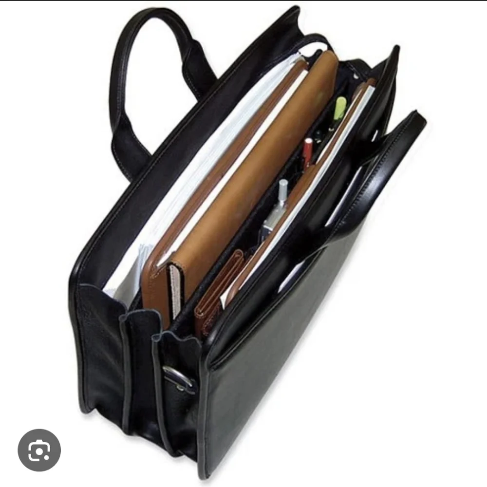 Jack Georges Milano Leather Laptop Business Case Black